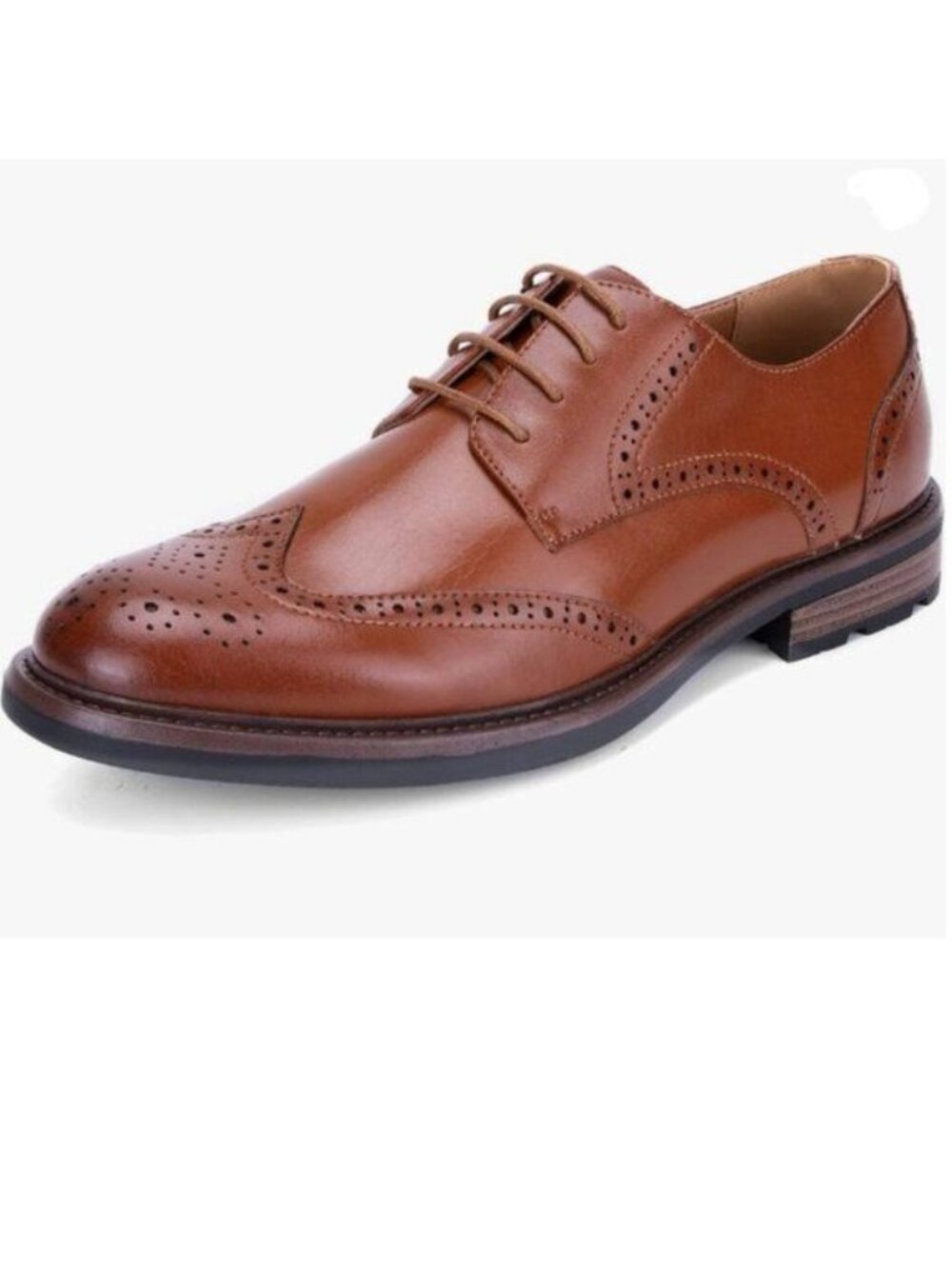 LEIZILEI Men Wingtip Oxford Shoes Formal Classic Lace-up Dress Shoes Brown